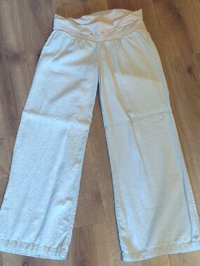 Old Navy Wide Leg Light Beige/Taupe Linen Pants